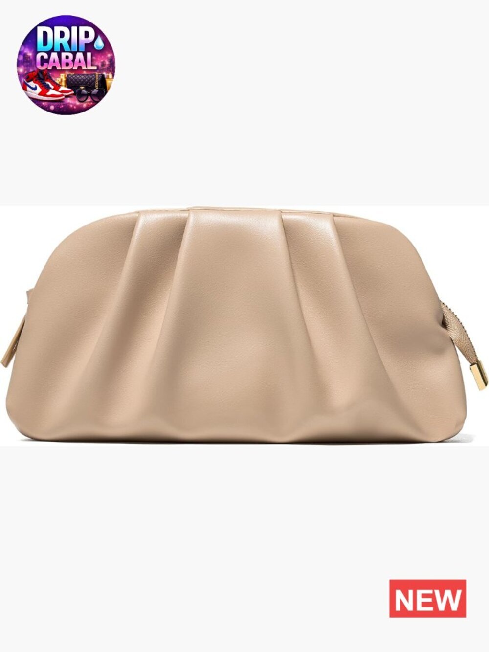 Dressy Vegan Leather Clutch Purse Formal Pleated Evening Bag